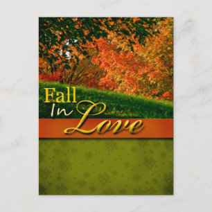 Rustic Fall In Love Carte Postale Mariage