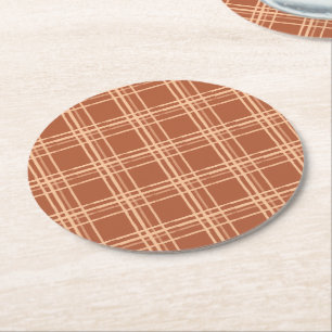 Rustic Fall Kariert Pumpkin Baby Dusche Runder Pappuntersetzer