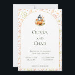 Rustic Fall Lantern and Pumpkin Wedding Einladung<br><div class="desc">Celebrate your love with this Elegant Autumn Wedding Einladung featuring a charming pumpkin and lantern centerpiece surrounded by warm fall leaves and florals. Perfect for paples a romantic fall or rustic wedding, this design combines cozy autumn tones of orange, gold and green for an inviting seasonal touch. Printed on premium...</div>