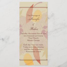 Rustic Fall Leaves Wedding Programme