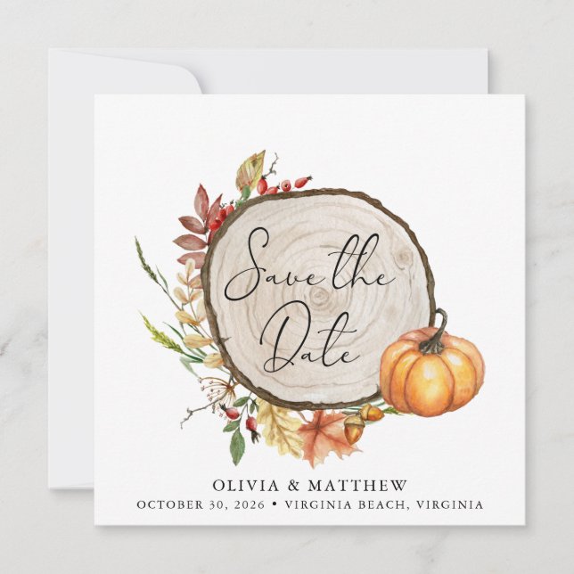 Rustic Fall Photo Boho Boho Slice Save the Date (Devant)