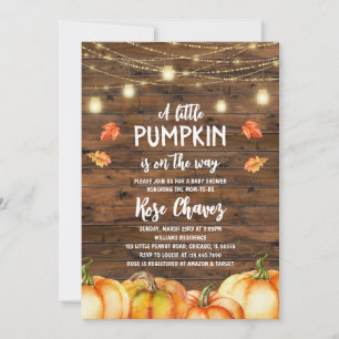 Rustic Fall Pumpkin Baby Dusche Einladung