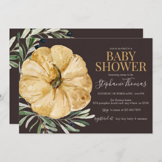 Rustic Fall Pumpkin Baby Dusche Einladung