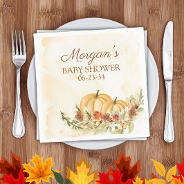 Rustic Fall Pumpkin Baby Dusche Serviette