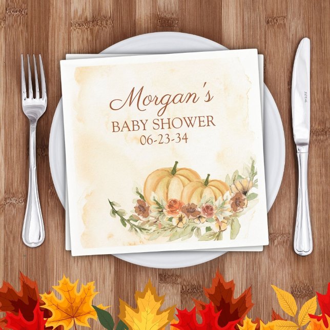 Rustic Fall Pumpkin Baby Dusche Serviette (Von Creator hochgeladen)