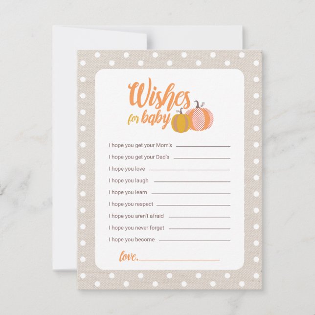 Rustic Fall Pumpkin Baby Duschkarte Einladung (Vorderseite)