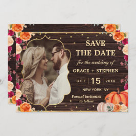 Rustic Fall Pumpkin Blütenhochzeit retten das Datu Save The Date