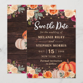 Rustic Fall Pumpkin Blütenhochzeit retten das Datu Save The Date