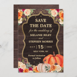 Rustic Fall Pumpkin Blütenhochzeit retten das Datu Save The Date