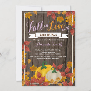 Rustic Fall Pumpkin Girl Baby Dusche Einladung