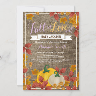 Rustic Fall Pumpkin Girl Baby Dusche Einladung