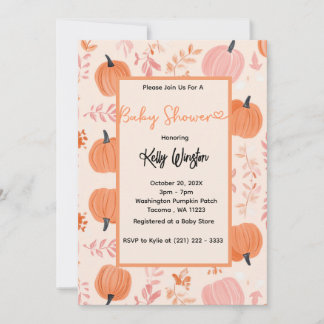 Rustic Fall Pumpkin Herbst Kinderdusche Einladung