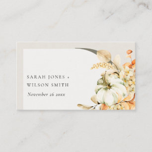 Rustic Fall Pumpkin Leafy Arch Floral Hochzeit Platzkarte