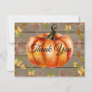 Rustic Fall Pumpkin Orange Dankeschön Karte