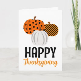 Rustic Fall Pumpkins Happy Thanksgiving Karte