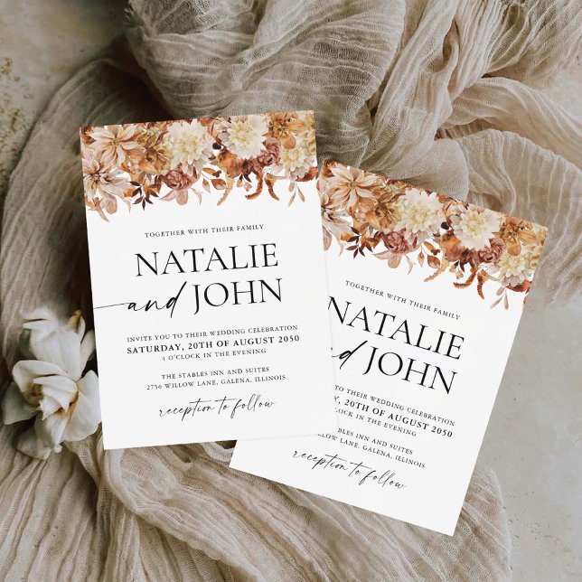 Rustic Fall quitte le Faire-part de mariage Mariag (Créateur téléchargé)