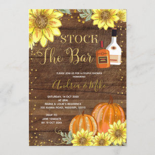Rustic Fall Stock The Bar Couple Shower Invitation