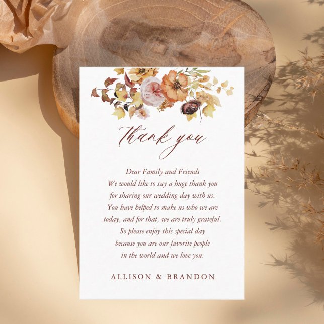 Rustic Fall Terracotta Boho Wedding Vielen Dank Platzkarte (Von Creator hochgeladen)