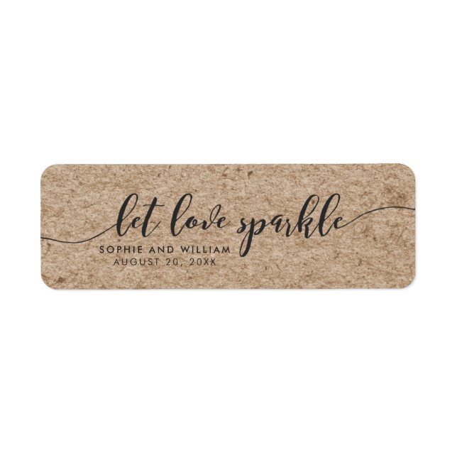 Rustic Falsch Kraft Let Love Sparkle Wedding Favor (Vorne)