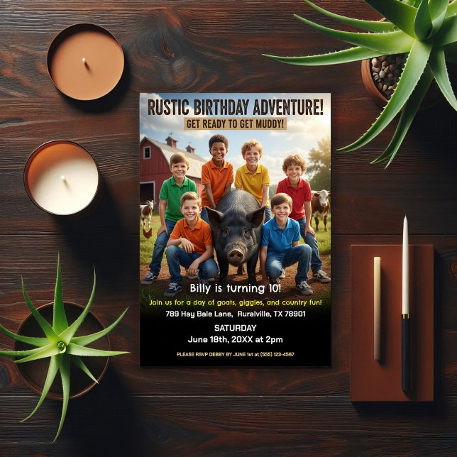 Rustic Farm Birthday Party Invitation (Créateur téléchargé)