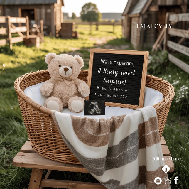 Rustic Farm Morning Pregnancy Announcement  Einladung (Von Creator hochgeladen)