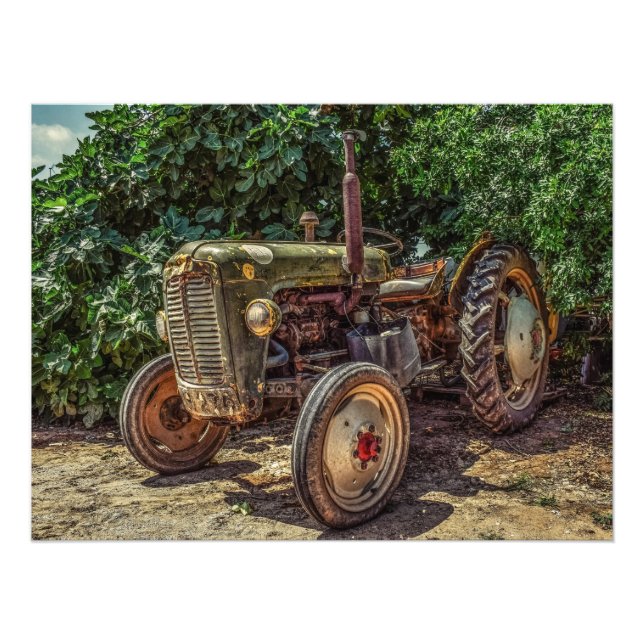 Rustic farm tractor fotodruck (Vorne)