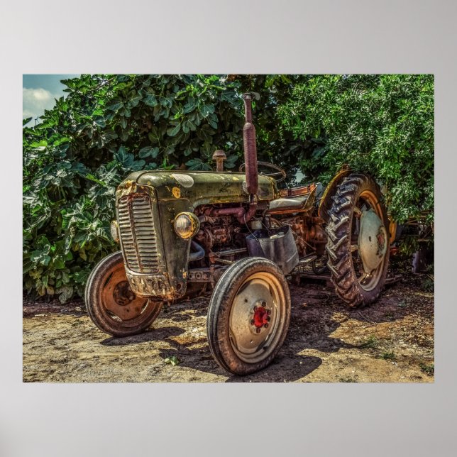 Rustic farm tractor poster (Vorne)