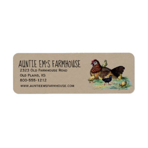 Rustic Farmhouse Adresse de retour Étiquette avec