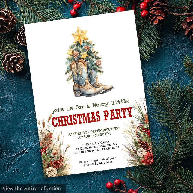 Rustic farmhouse Christmas party invitation Einladung (Rustic farmhouse Christmas party invitation printable

)
