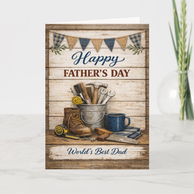 Rustic Farmhouse Fathers Day Feiertagskarte (Vorderseite)
