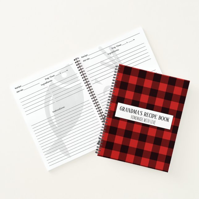 Rustic Farmhouse Flannel Grand-mère Livre de recet (Intérieur)