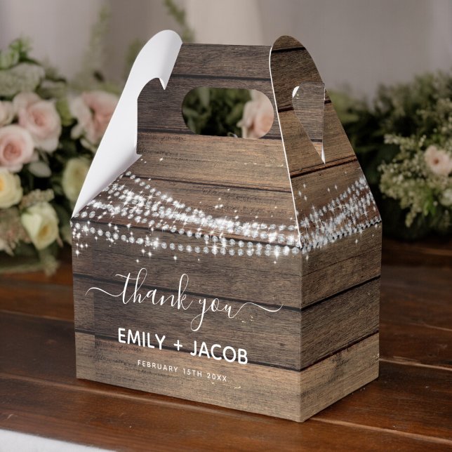 Rustic Farmhouse Wedding Vielen Dank Geschenkschachtel (Von Creator hochgeladen)