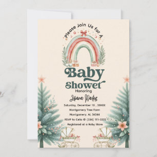 Rustic Festive Rainbow Weihnachtsdusche Einladung
