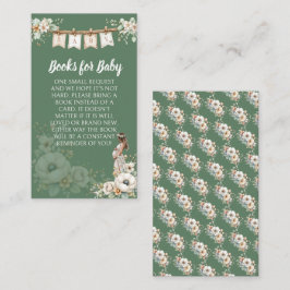 Rustic Floral Baby Shower Books for Baby Begleitkarte
