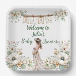 Rustic Floral Baby Shower  Pappteller