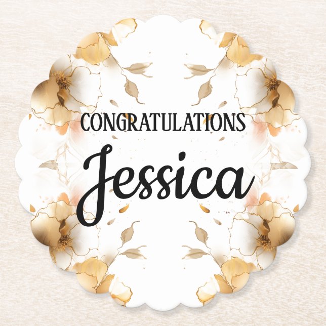 Rustic Floral Baby Shower Untersetzer (Vorderseite)