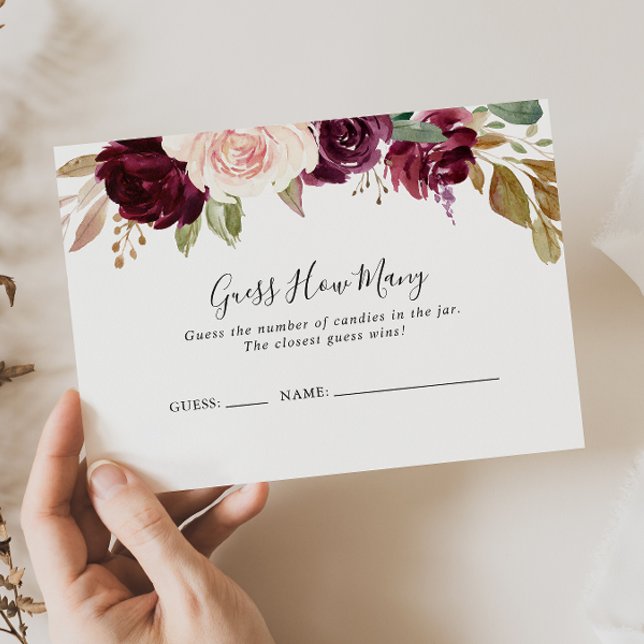 Rustic Floral Botanical Devine Combien De Carte De (Créateur téléchargé)