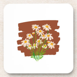Rustic floral design on brown background getränkeuntersetzer