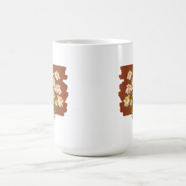 Rustic floral design on brown background kaffeetasse