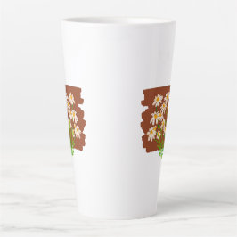 Rustic floral design on brown background milchtasse