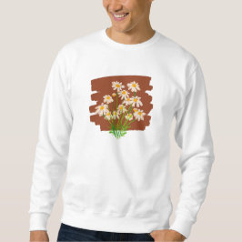 Rustic floral design on brown background sweatshirt