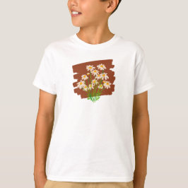 Rustic floral design on brown background T-Shirt