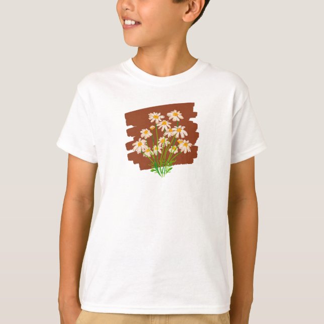 Rustic floral design on brown background T-Shirt (Vorderseite)