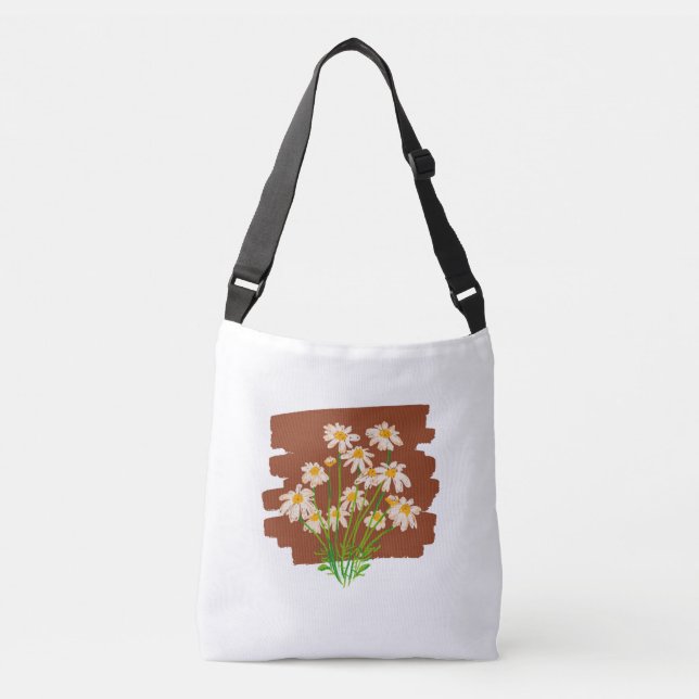 Rustic floral design on brown background tragetaschen mit langen trägern (Vorderseite)