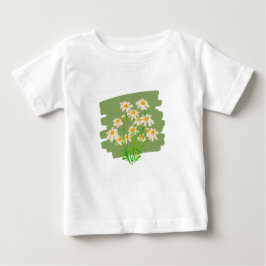 Rustic Floral Design on Green Background Baby T-shirt
