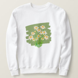 Rustic Floral Design on Green Background Sweatshirt