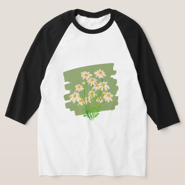 Rustic Floral Design on Green Background T-Shirt (Ablage )
