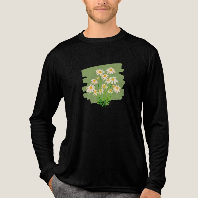 Rustic Floral Design on Green Background Tri-Blend Shirt (Vorderseite)