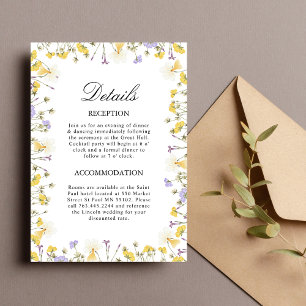 Rustic Floral Détails Mariage Carte de boîtier