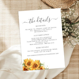 Rustic floral elegant wedding guest details begleitkarte